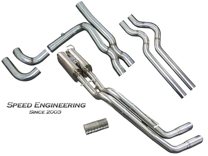 SILVERADO & SIERRA TRUE DUAL EXHAUST SYSTEM 1999-2006 (CREW & EXTRA CAB) "REAR EXIT"