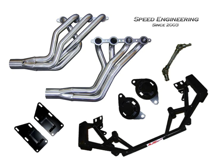 FOX BODY LS SWAP HEADERS & K-MEMBER PACKAGE 1979-93 & 1994-04 (FORD MU ...